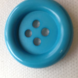 Extra Large Button, 8 bright colors are avaiable. Lot size is 1 button. Shiny Rim Dull center, 1-1/4 34mm Four hole. Craft Button image 1