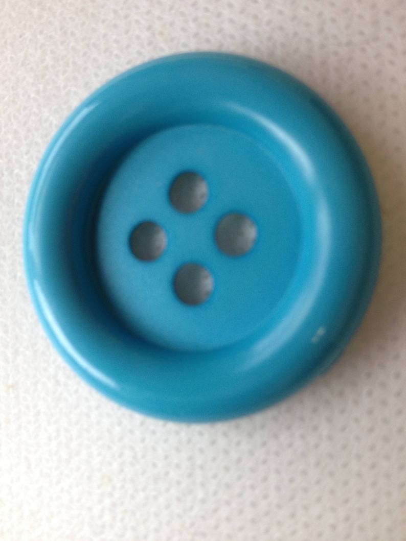 Extra Large Button, 8 bright colors are avaiable. Lot size is 1 button. Shiny Rim Dull center, 1-1/4 34mm Four hole. Craft Button image 1