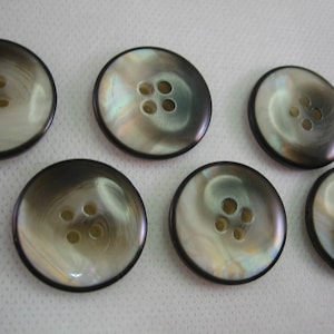 Pearl Smoke Irridescent Button, diameter Ex Large 1 1/8 ,Lot of 6. image 2