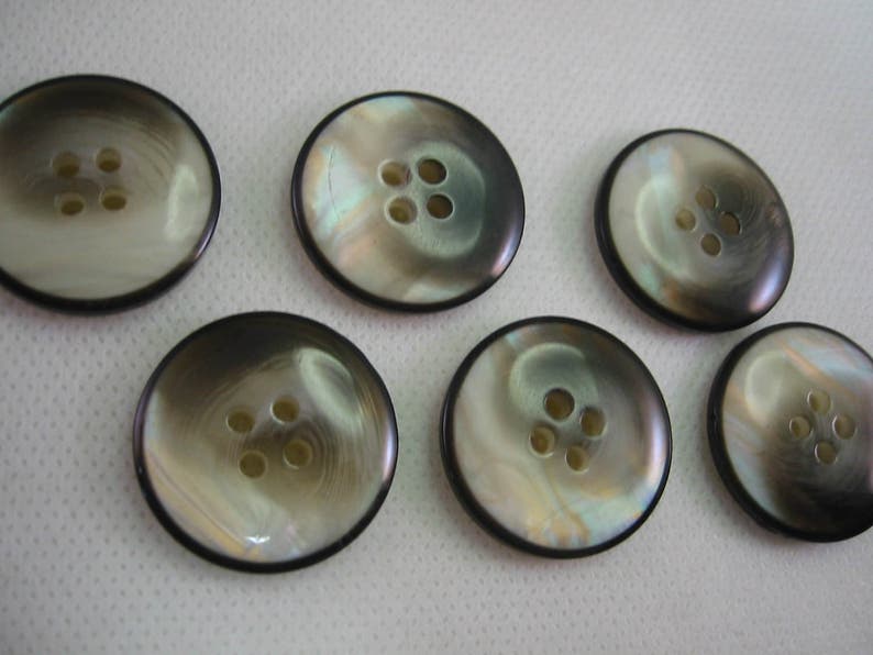 Pearl Smoke Irridescent Button, diameter Ex Large 1 1/8 ,Lot of 6. image 2