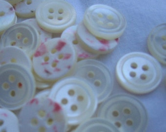Pearl Shirt Buttons. Pearl Buttons. 2 Sizes.  Lot of 100. Natural, Troca Shell, 4 hole. Shirt button