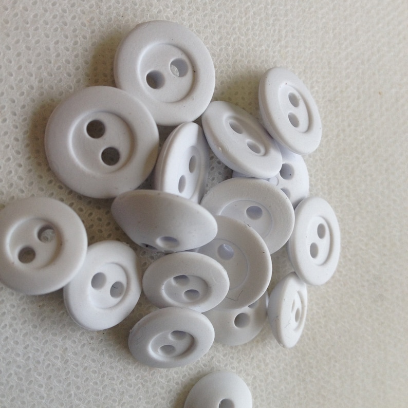 Rubber Buttons White 2 Sizes 9/16 and 7/16 Etsy