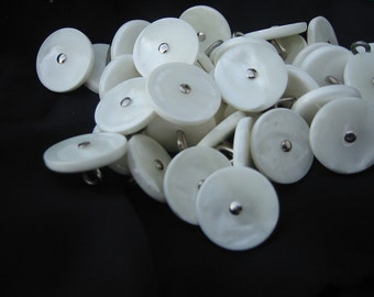 Pearl Buttons with wire pin shank Lot of 8