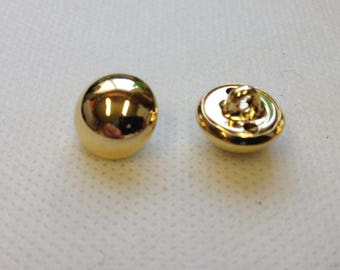 GOLD BUTTON.  Half Ball. Size 1/2"(12MM). Small gold button. Large lot of 25  gold buttons