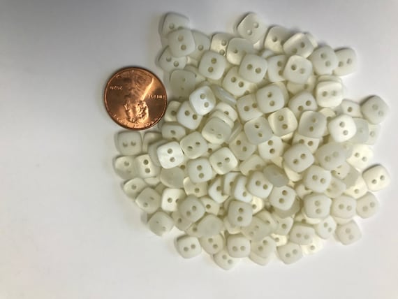 Square pearl shirt Button, Extra Small button 3/8" (8.6mm) Satin Pearl 2 hole ,Lot of 25 - 100 - 500 - Pick at check out