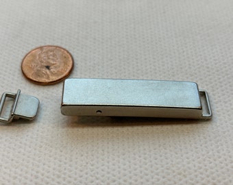 Satin pewter look metal  buckle (Clasp) - Size 2-1/8" Wide x  7/16" Tall  with 3/8" Fabric opening each end