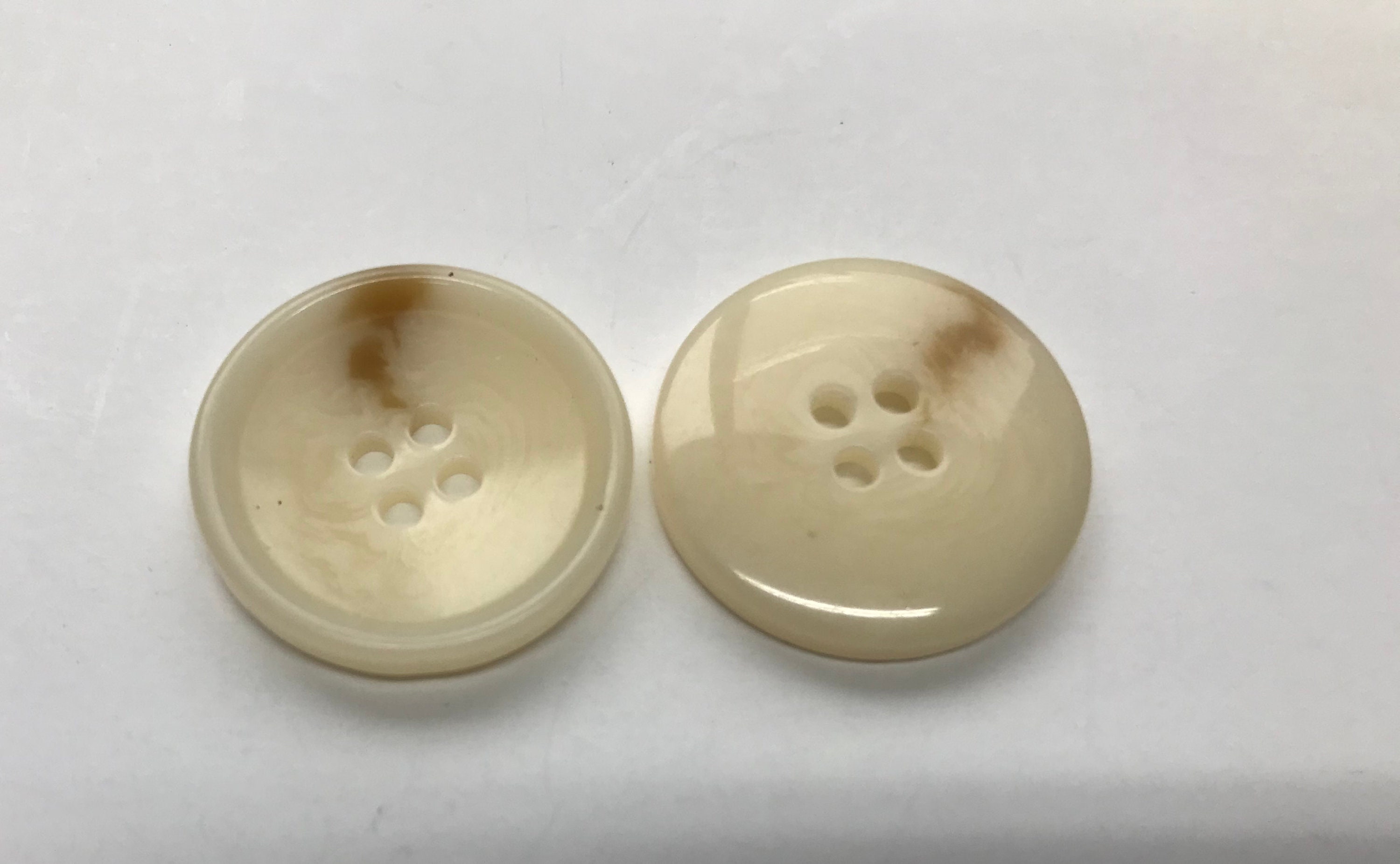 XL Creamy Ivory Beige Coat Buttons ~ Celluloid & Plastic ~ 1-11/16 - Ruby  Lane