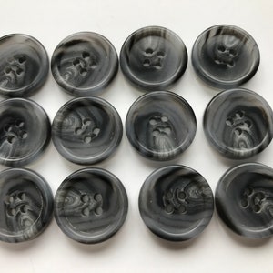 Botones de traje gris (gris) - Botones de traje italiano - Lote de 4 botones, Tamaño 13/16&quot;&quot; (20 mm)