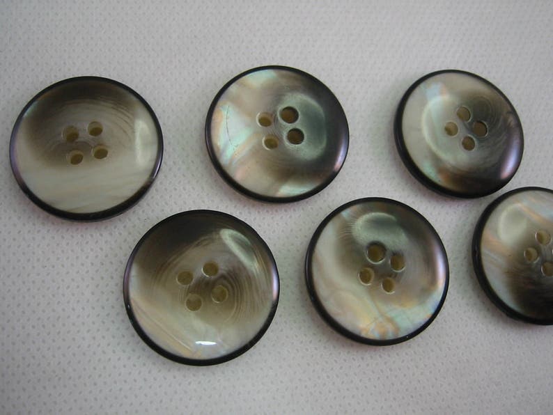 Pearl Smoke Irridescent Button, diameter Ex Large 1 1/8 ,Lot of 6. image 3