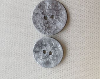 GRAY BUTTONS, "Pewter look", - 2 Hole,  Lot of 6 , There is one sizes available.  Medium at 7/8" (20mm)