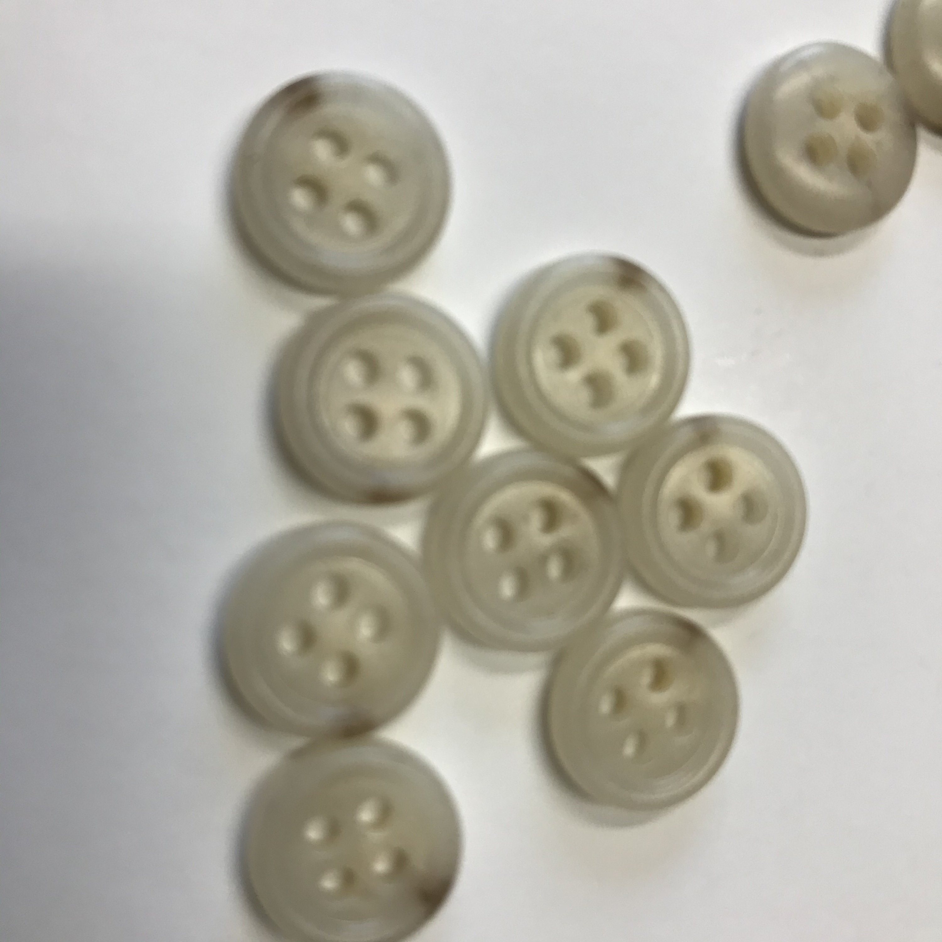 Shirt Buttons - Ivory White 4 Hole - 2 Sizes - 7/16