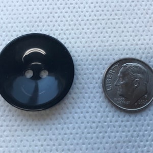 Shiny Black cup shape Buttons.2 hole, 5 sizes available 1 to 7/16 Pick size at check out Lot of 6. Shiny Cup shape. image 7