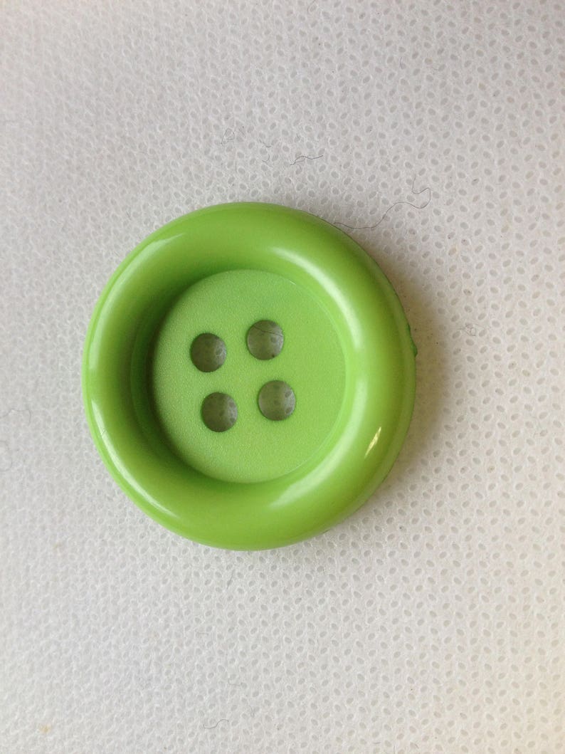 Extra Large Button, 8 bright colors are avaiable. Lot size is 1 button. Shiny Rim Dull center, 1-1/4 34mm Four hole. Craft Button image 4