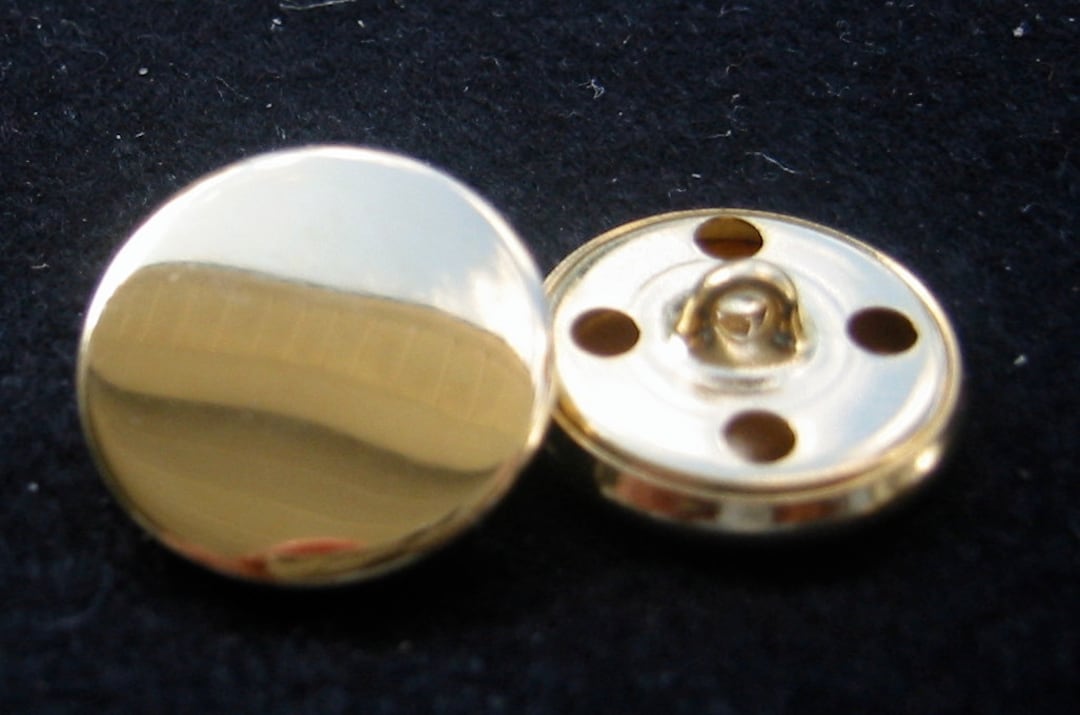 Classic Gold Plated Sport Coat Buttons, Lot of 6, Made in Italy 3/4