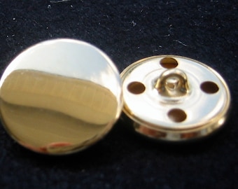 Classic  Gold plated Sport Coat buttons,  Lot of 2,  made in Italy 3/4" (20mm) in diameter, New and excellent quality.