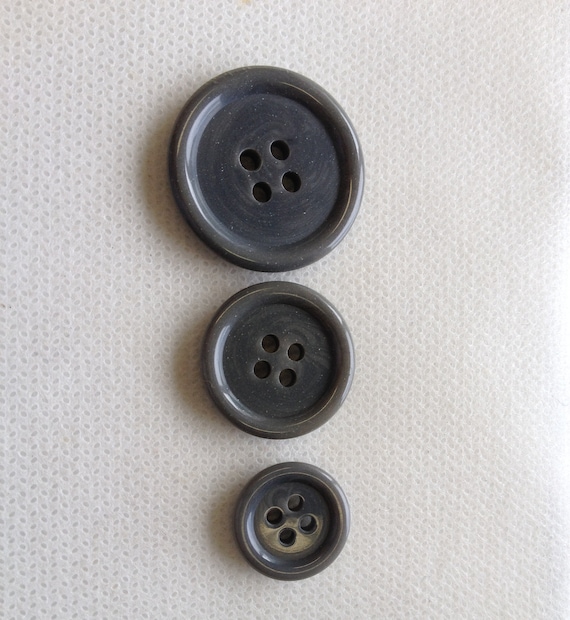 Gray Buttons Gray Suit Buttons Gray Coat Buttons Gray Pant Buttons Lot of 4  Buttons, 2 Sizes Available, 