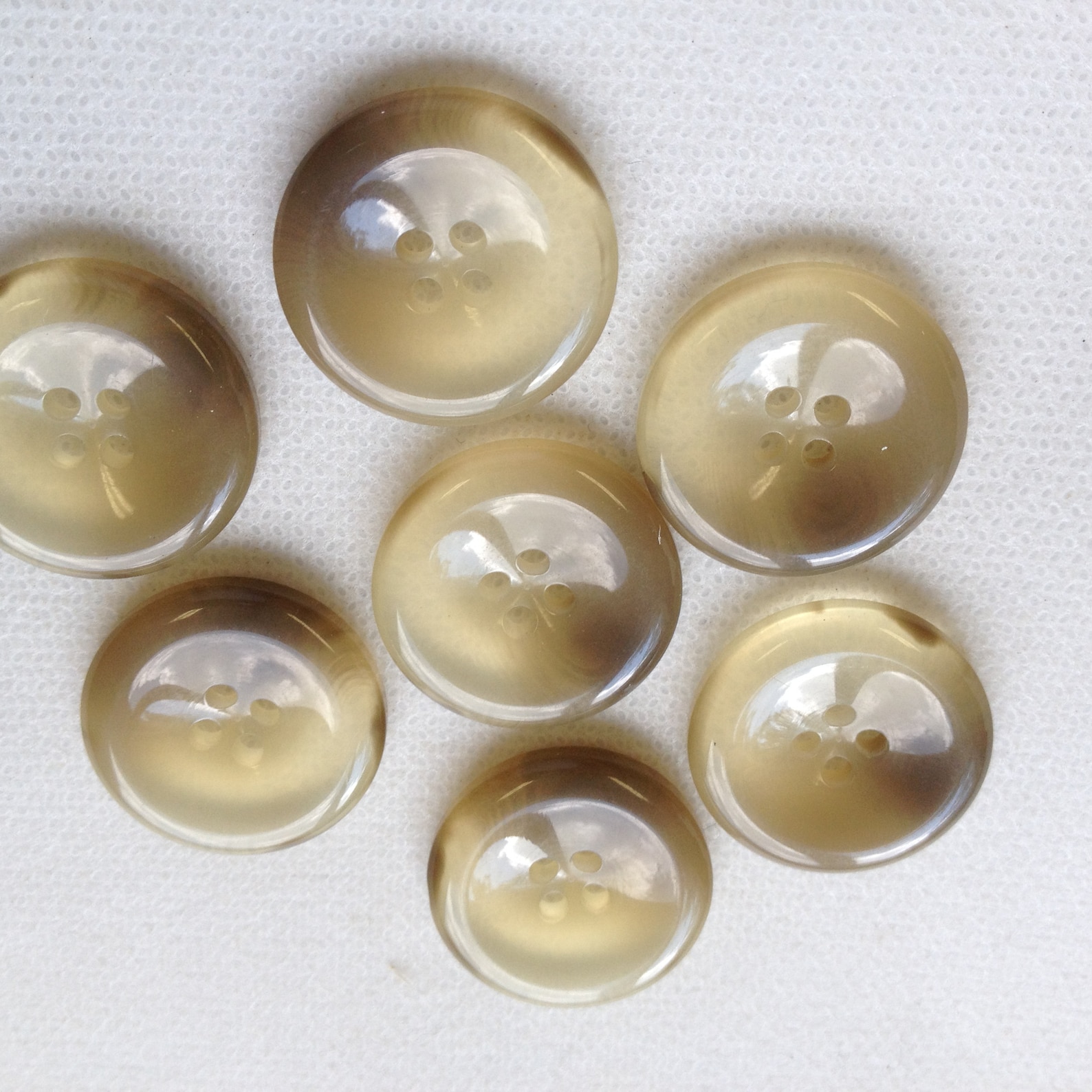 Gray / Beige Buttons, Three Sizes Available 7/8