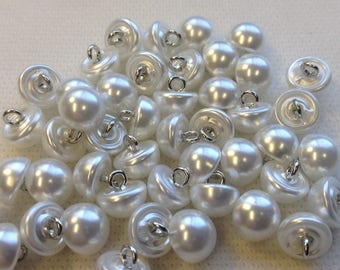 Pearl Buttons, Domed Pearl Buttons with wire shank,  SIZE 5/16"(9 mm), Lots of  100-50-25-10 Pick at check out.