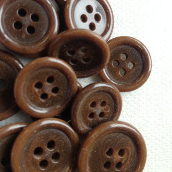 Dark Brown Buttons Dark Brown Suit Buttons Dark Brown Pant Buttons Lot of 4  Buttons, 3 Sizes Available, 