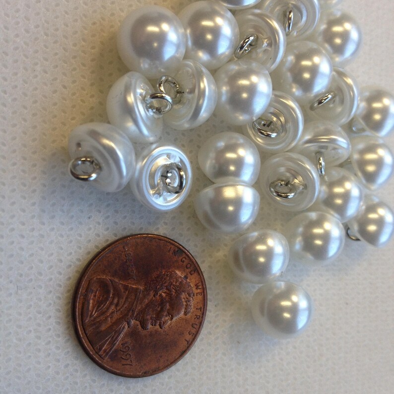 Pearl Buttons Domed Pearl Buttons With Wire Shank SIZE Etsy