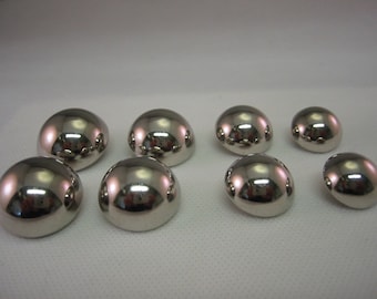 Chrome Half Ball Buttons Lot of 6  ( 5 sizes available)