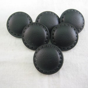 Leather Button 5/8" (15mm)  Shank Button Black or Brown Lot of 6 - Pick color