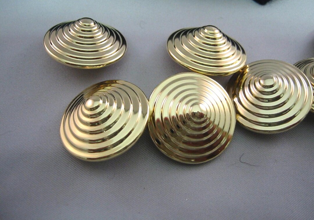 Large Gold Button Metal Button Plated Lot of 6 (28mm) 1 1/8