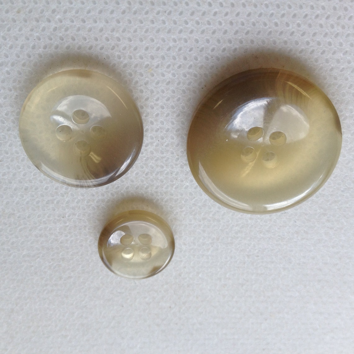 Gray / Beige Buttons, Three Sizes Available 7/8