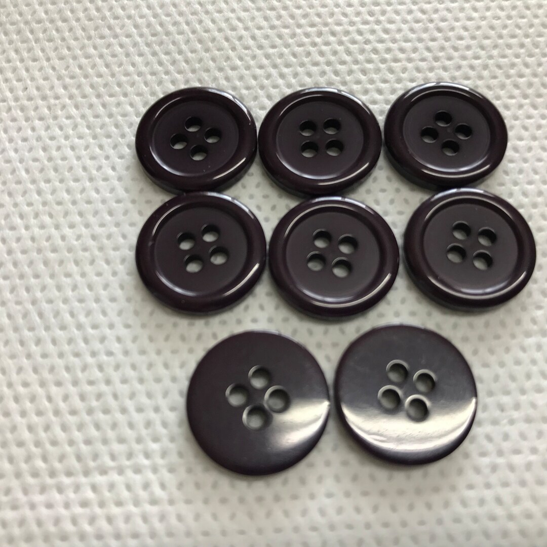 Dark Purple Buttons With a Rim 4 Hole, Flat Back Lot Size is 6 Buttons ...