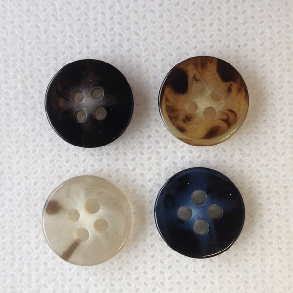 Shirt Buttons, 3 colors (choose) -Lt Grey - Charcoal _ Brown(Camel) Lot of 10 buttons - Size 1/2" (12.5mm)
