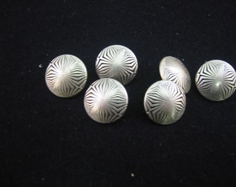 Pewter Button,Medium,  shank button Lot  size is 6 Buttons  3/4"(19mm)in diameter