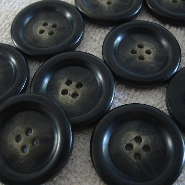 Dark Gray Buttons Large Buttons Coat Button Lot of 4. size is 1 3/8"(34mm) buttons