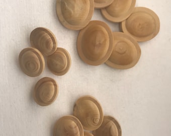 Wooden  Buttons, Oval shank wood buttons , 3 sizes available,  Lot of 6 buttons