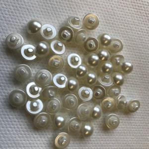 Pearl Buttons IVORY COLOR,  Domed 5/16 inch self shank, Lot of 50, Wedding buttons.