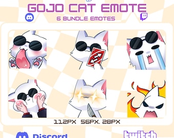 Gojo, Gojo Cat Emote, Cat Emote, Twitch Emotes, Discord Emotes, Anime Emotes, Sub Emotes For Streamer, Go jo, Stream Emotes Chibi