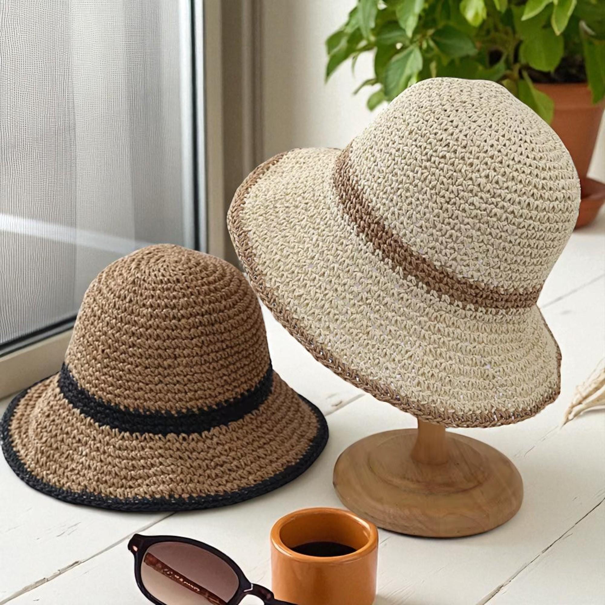 Handmade Boho Hippie Hemp Crochet Sunhat Bendable Brim OS Bridget Sun Hat Crochet Pattern: DIY Boho Style (PDF Download) main image 3