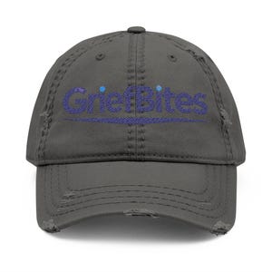 Embroidered Distressed Dad Hat with GriefBites Org Logo, Vintage Baseball Cap, Men&#39;s Accessories, Father&#39;s Day Gift, Memorial Day Hat,