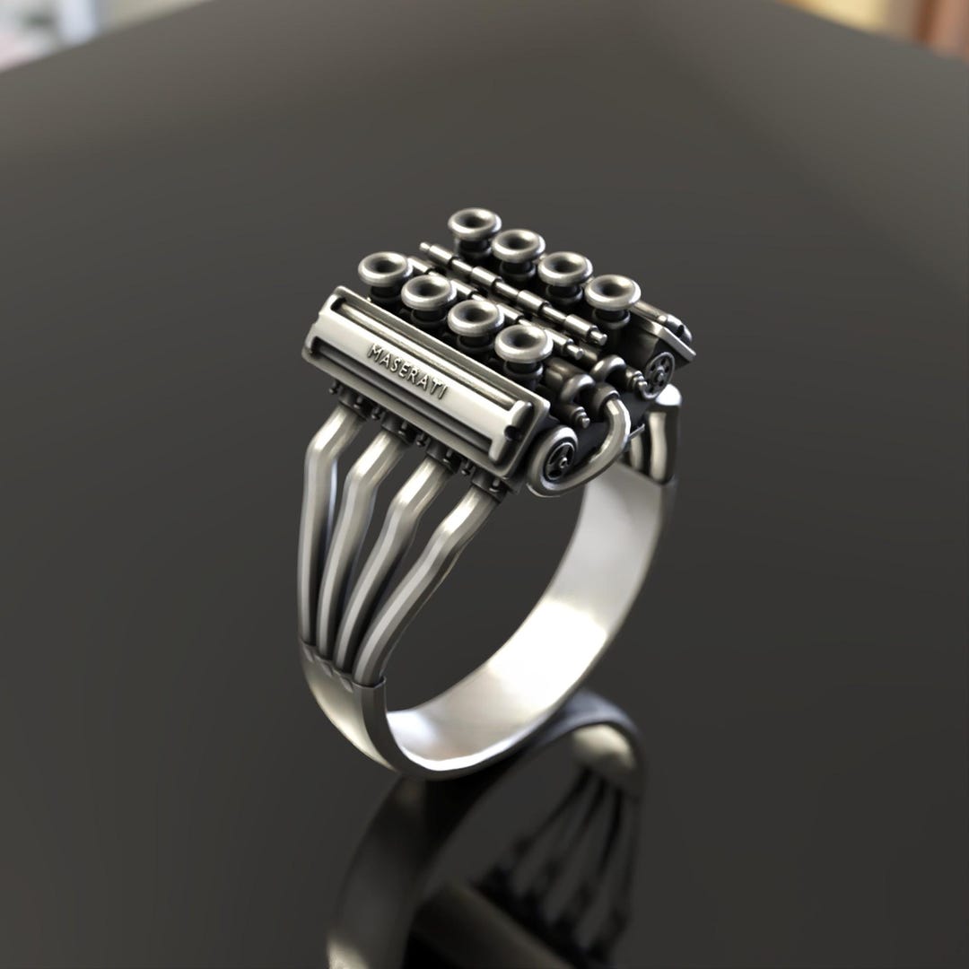 Engine V8 Block Ring for Car Lovers, Racing Inspired Jewelry, Mechanic ...