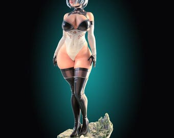 Figura inspirada en YoRHa No.2 Tipo B, estatua de chica androide futurista, figura coleccionable de anime de ciencia ficción