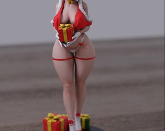Sexy Winter Scientist Figure, Christmas Anime Style Statue, Gift Girl Collectible, Cute Desk Decor, Adult Variant Figurine