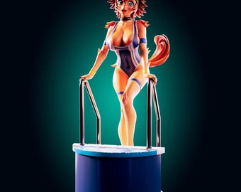 Figura inspirada en una chica kobold, estatua de personaje de monstruo de anime, figura coleccionable de criatura fantástica, linda figura decorativa para gamers.