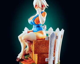 Figura de anime de chica cabra, estatua de sátiro de fantasía, figura coleccionable de chica monstruo, decoración de exhibición de personajes con temática de granja