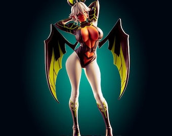 Demon Bunny Anime Figure, Fantasy Succubus Girl Statue, Dark Anime Collectible Decor Gift