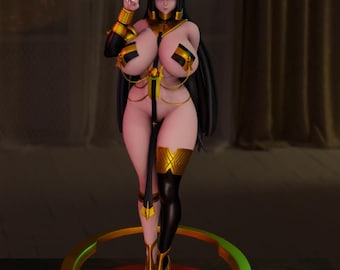 Sekhmet of Death 3D Printed Figure, Hand Painted Egyptian Goddess Statue, SFW & NSFW Fantasy Collectible, High Detail Gamer Gift, Art Figure