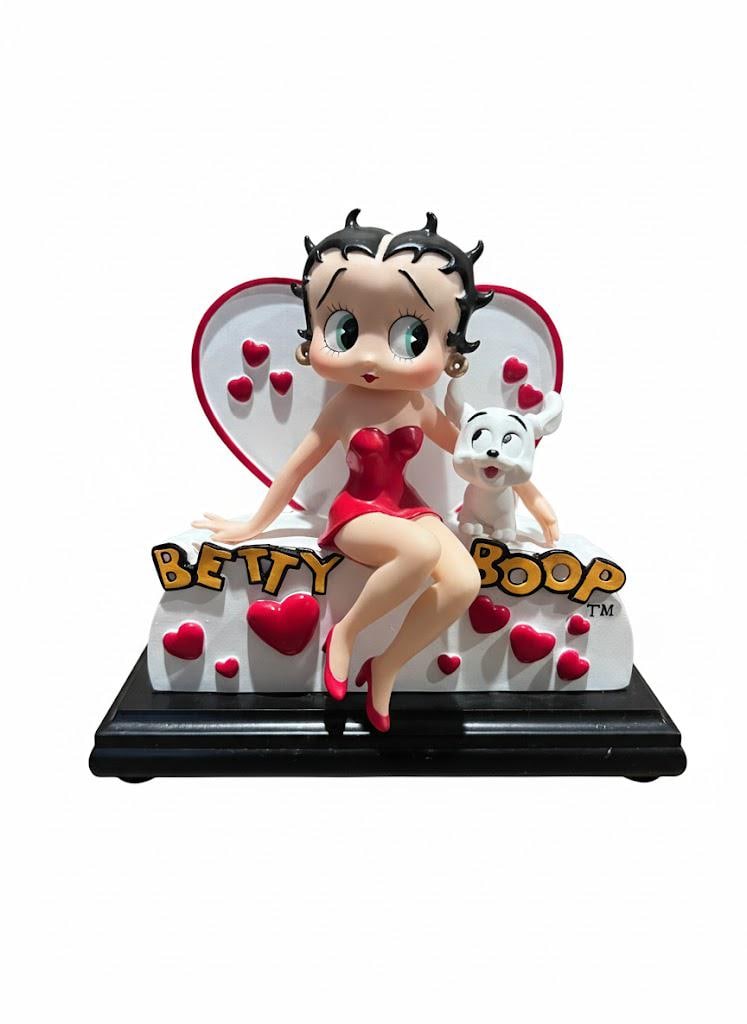 Figurine Plastoy Betty Boop Avec Son Chien - Occasion, Très Bon État, Origine France