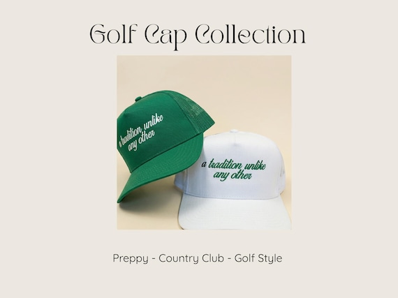 Duvall Club Golf Cap, Preppy Country Club Rope Hat, Masters Inspired Embroidery