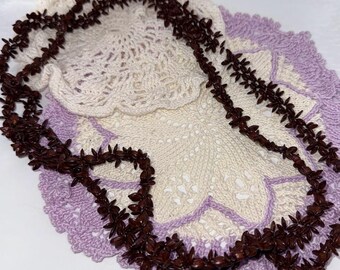 Vintage Seed Beaded Boho Flower Necklace