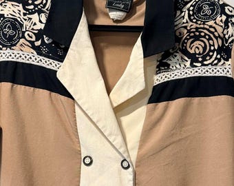 Vintage Southern Lady Pullover Polyester Blouse w/ Embellishments Size Large