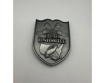 Vintage Quail Unlimited Member Belt Buckle