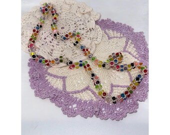 Vintage Colorful Long Beaded Necklace